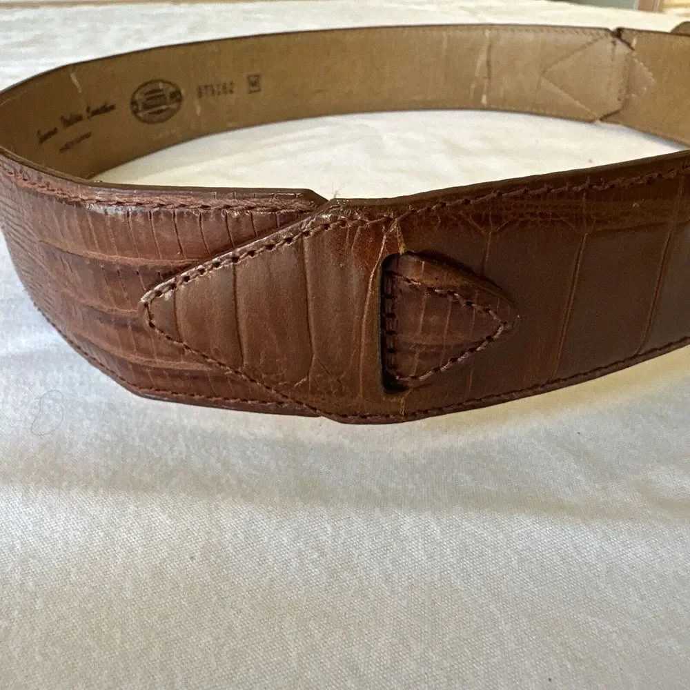 Fossil Men's‎ Belt Genuine Italian Leather Brown Brass Buckle Size Medium